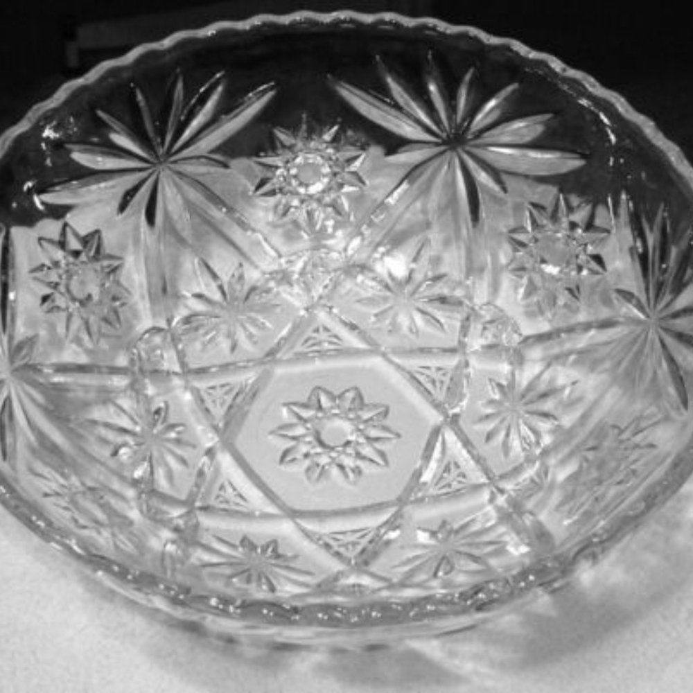 Anchor Hocking Star of David Clear Glass Salad Bowl